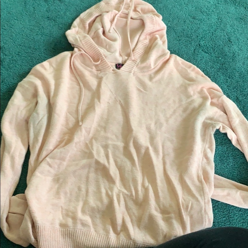 Pink sweater with hood